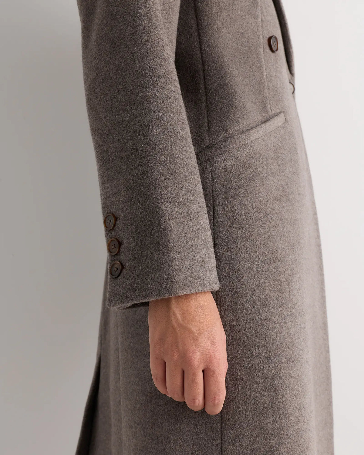 Wool Cashmere Tailored Long Coat - US 0111