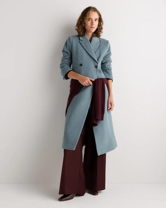 Wool Cashmere Tailored Long Coat - US 9256