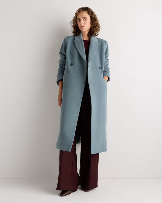 Wool Cashmere Tailored Long Coat - US 9256