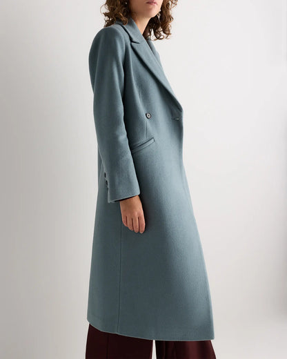 Wool Cashmere Tailored Long Coat - US 9256