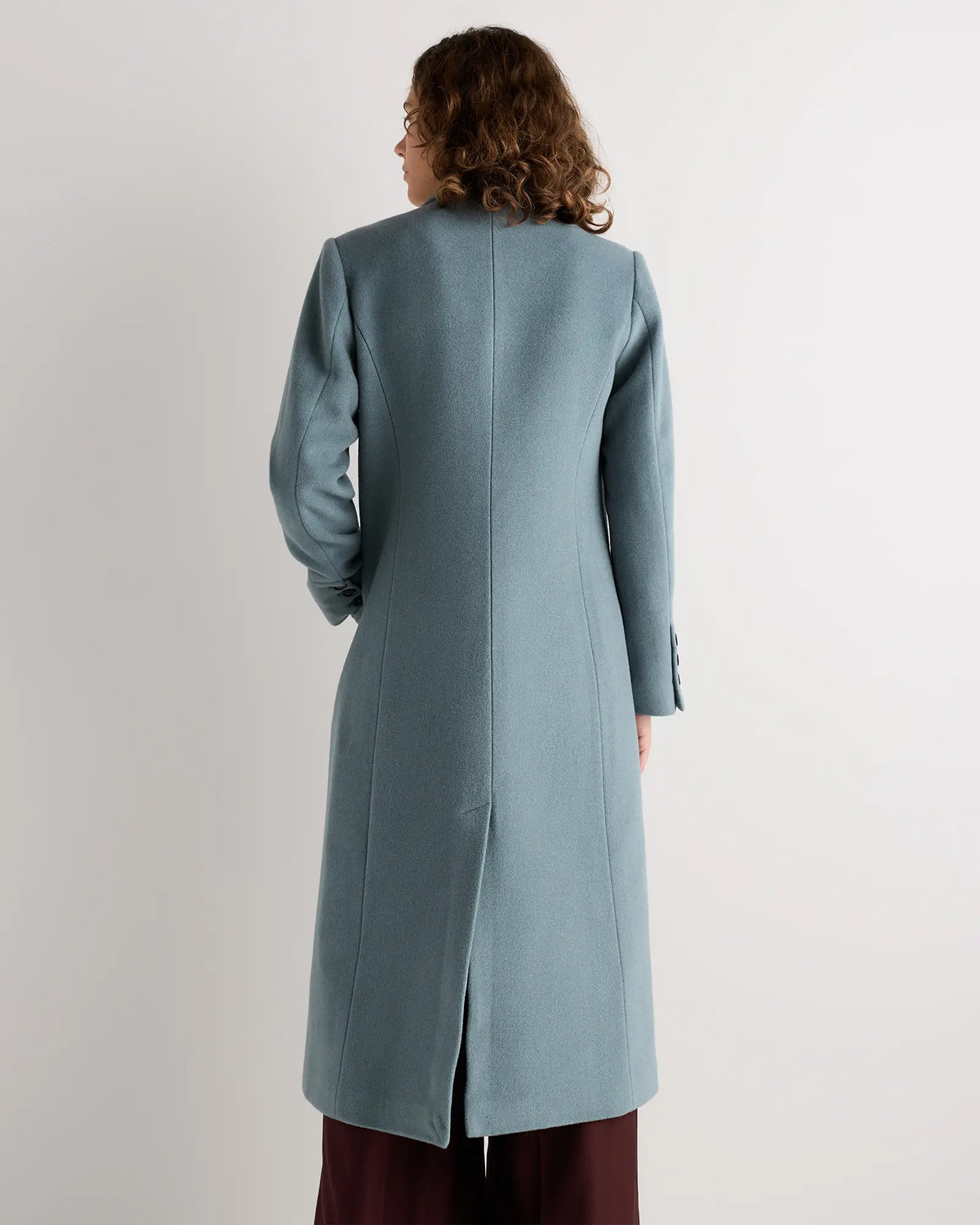 Wool Cashmere Tailored Long Coat - US 9256