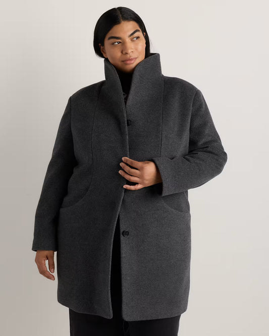 Wool Cashmere Cocoon Coat - US 0133