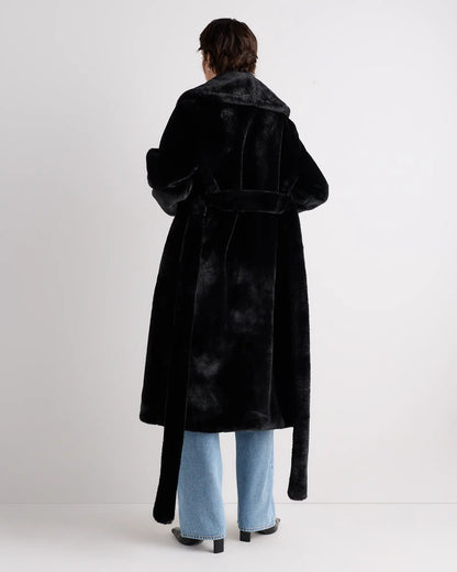 Faux Fur Maxi Wrap Coat - US 0885