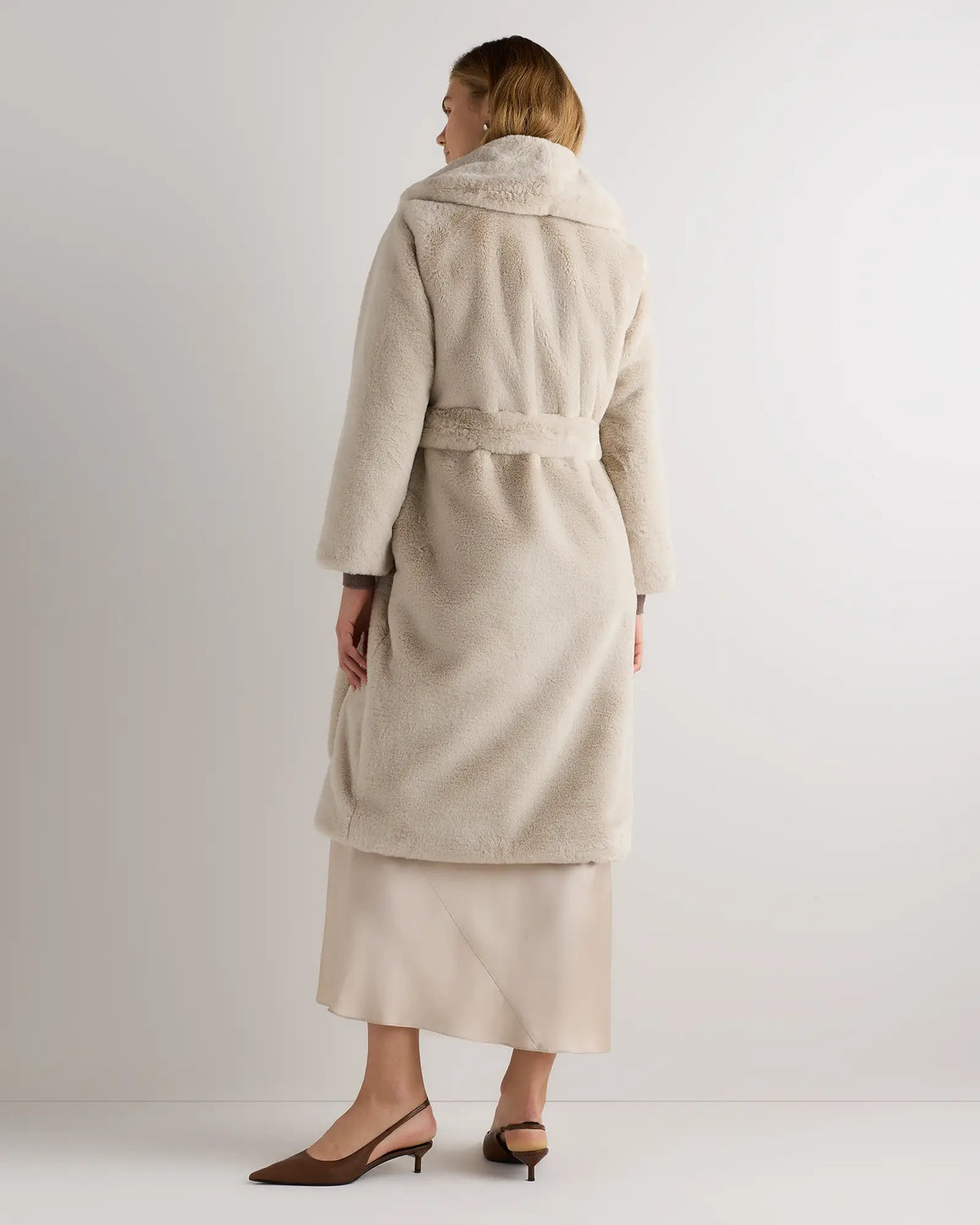 Faux Fur Maxi Wrap Coat - US 0944