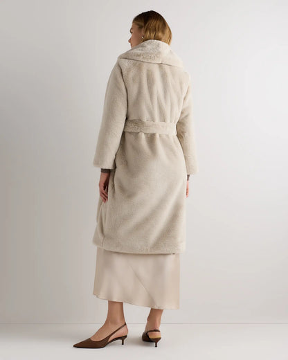 Faux Fur Maxi Wrap Coat - US 0944