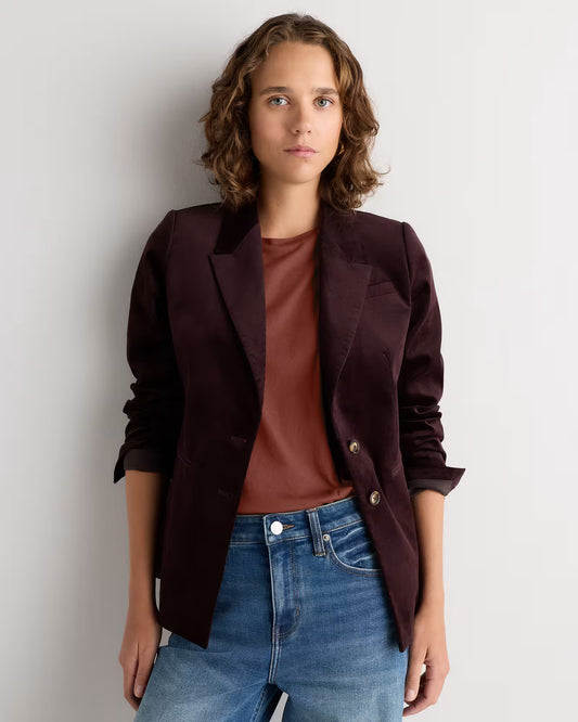Stretch Velvet Structured Blazer - US 9090