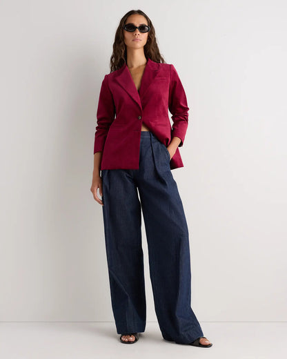 Stretch Velvet Structured Blazer - US 8390