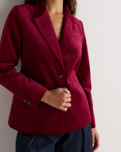 Stretch Velvet Structured Blazer - US 8390