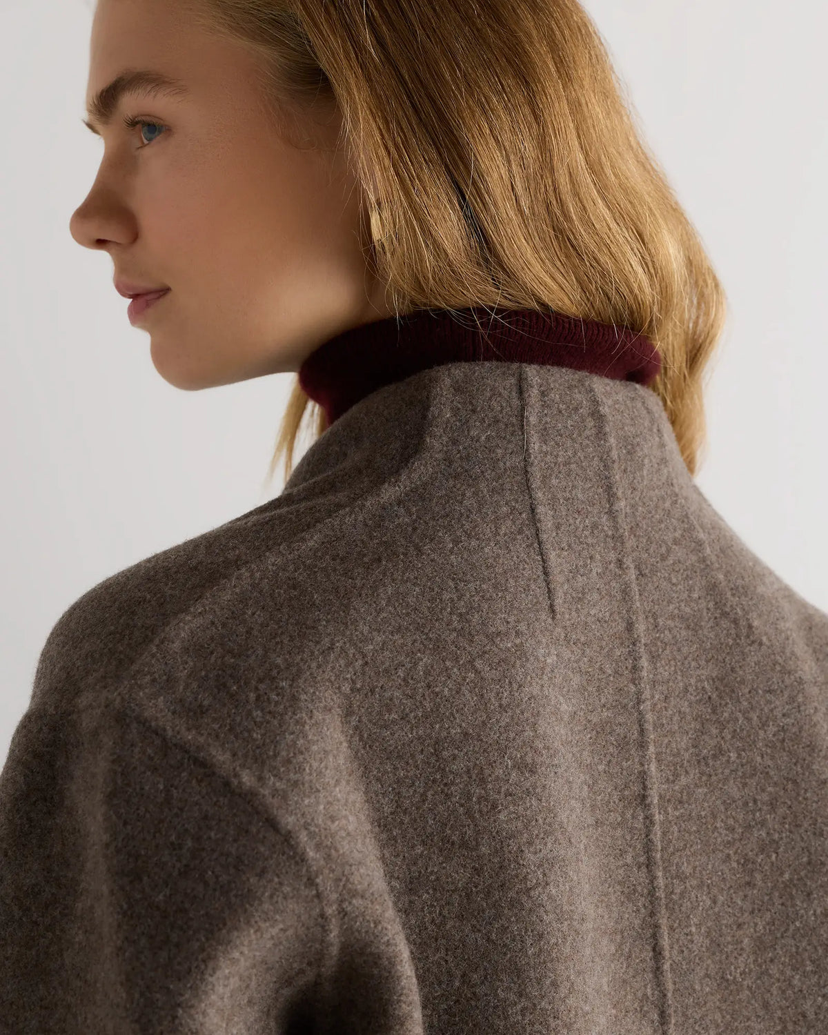 Double-Faced Merino Wool Collarless Cropped Jacket - US 2528