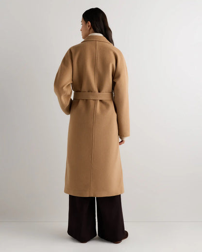 Wool Cashmere Double-Breasted Belted Long Coat - US 1838