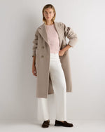 Wool Cashmere Double-Breasted Belted Long Coat - US 2881