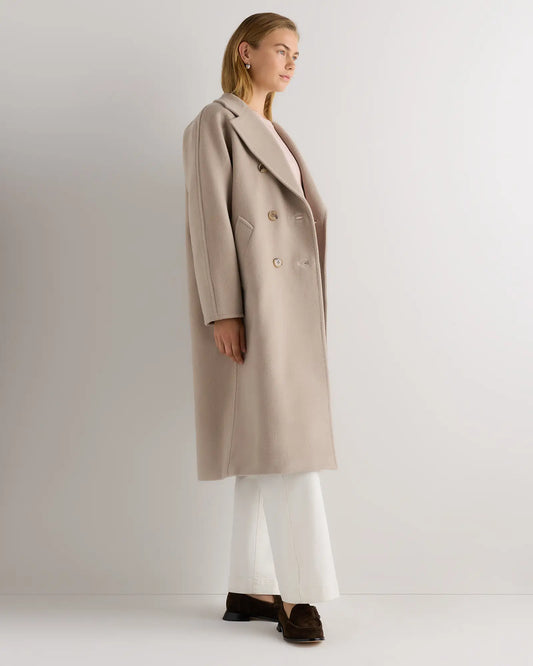 Wool Cashmere Double-Breasted Belted Long Coat - US 2881