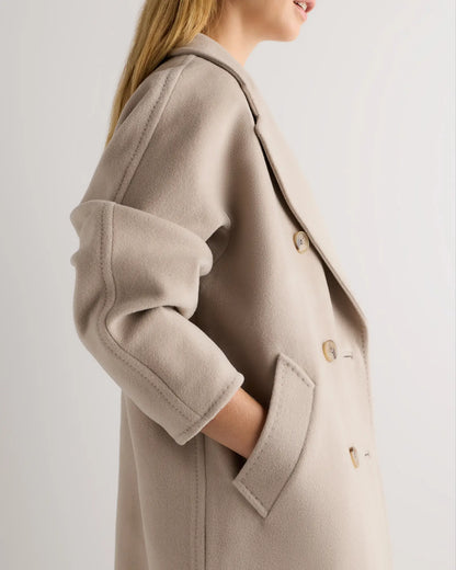 Wool Cashmere Double-Breasted Belted Long Coat - US 2881