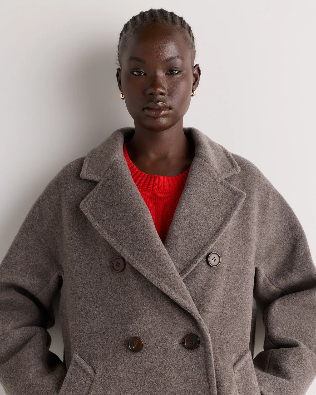 Wool Cashmere Double-Breasted Belted Long Coat - US 4088