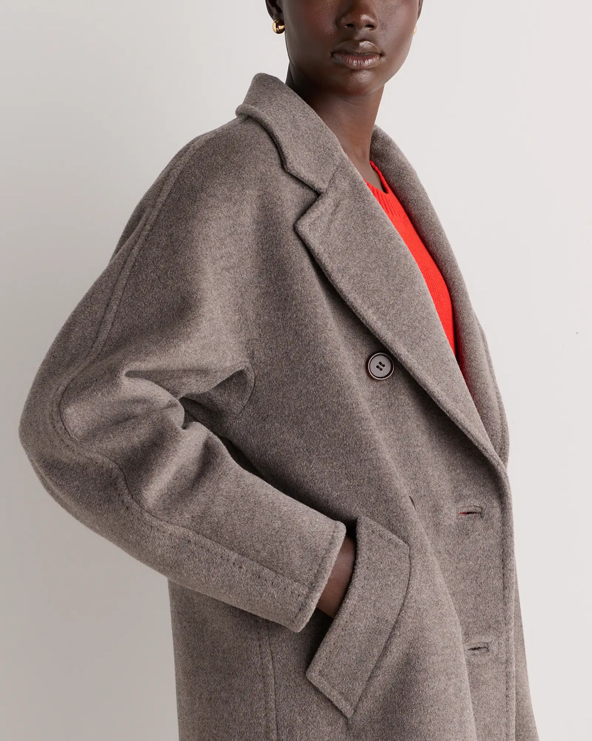 Wool Cashmere Double-Breasted Belted Long Coat - US 4088