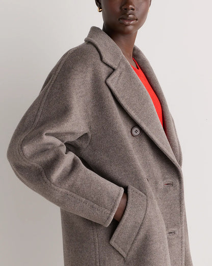 Wool Cashmere Double-Breasted Belted Long Coat - US 4088