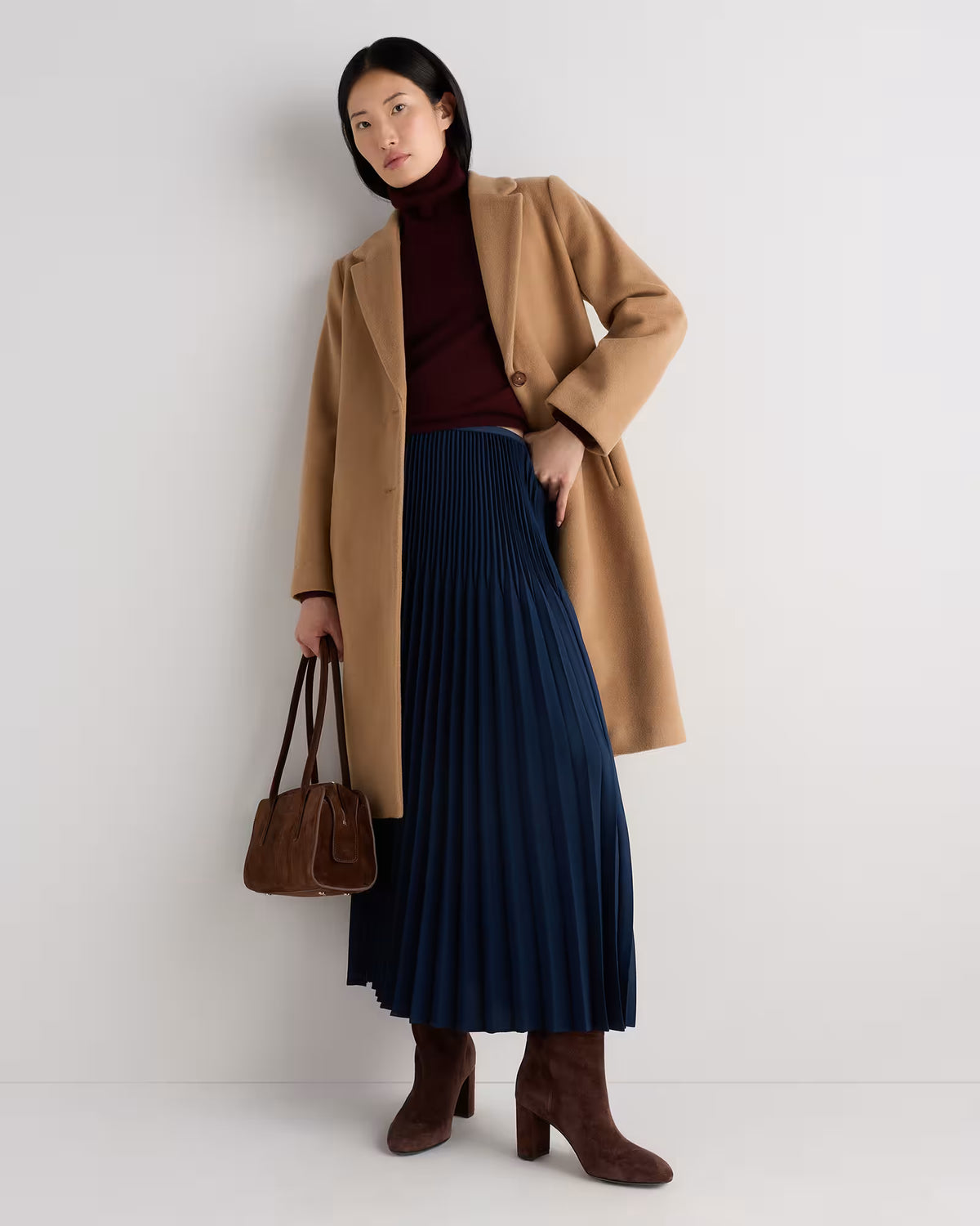 Wool Cashmere Classic Single-Breasted Coat - US 7975
