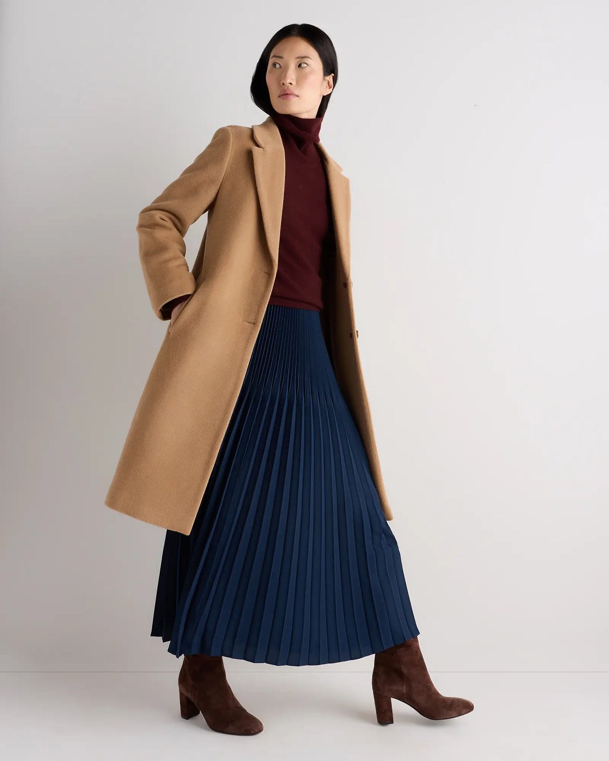Wool Cashmere Classic Single-Breasted Coat - US 7975