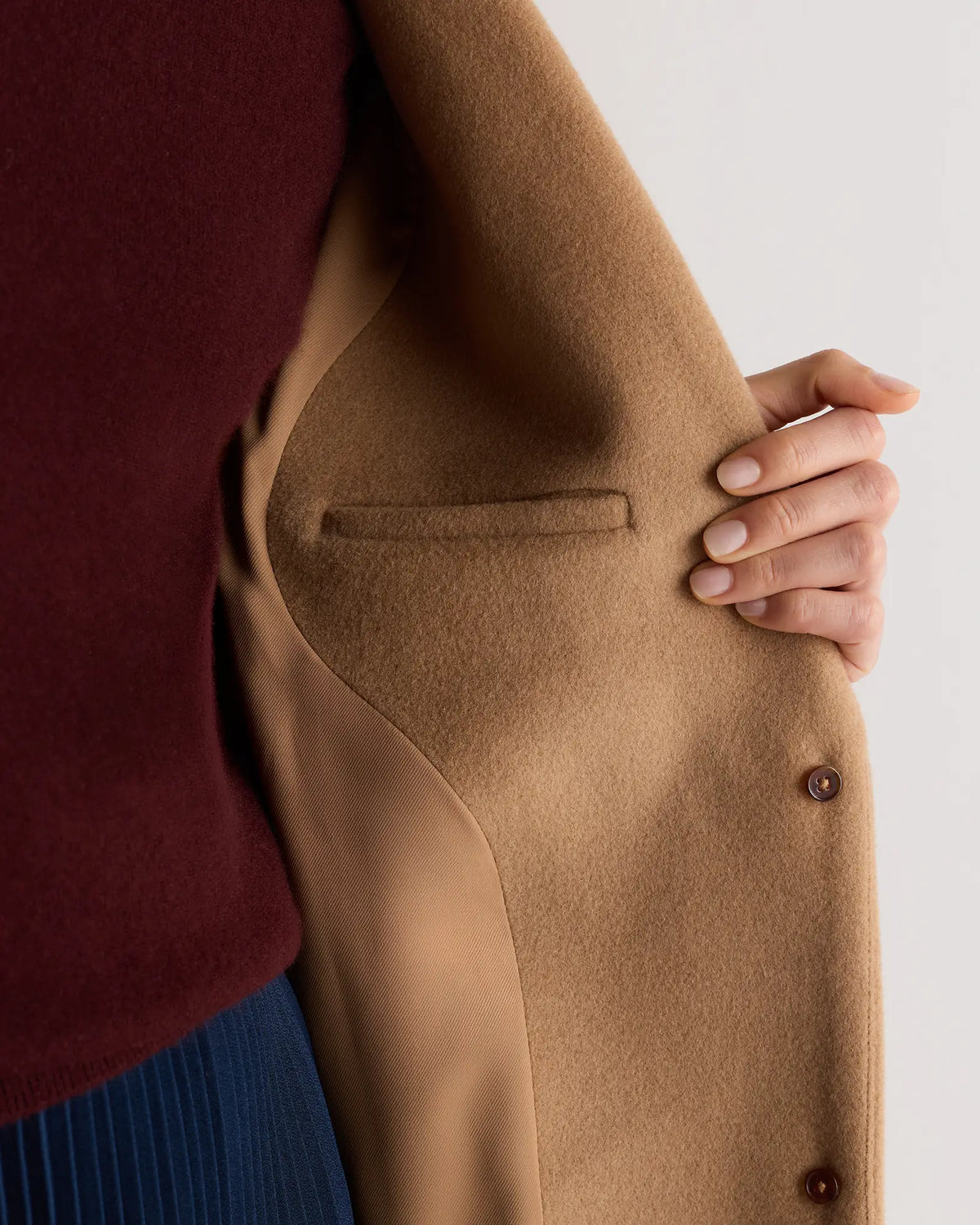 Wool Cashmere Classic Single-Breasted Coat - US 7975