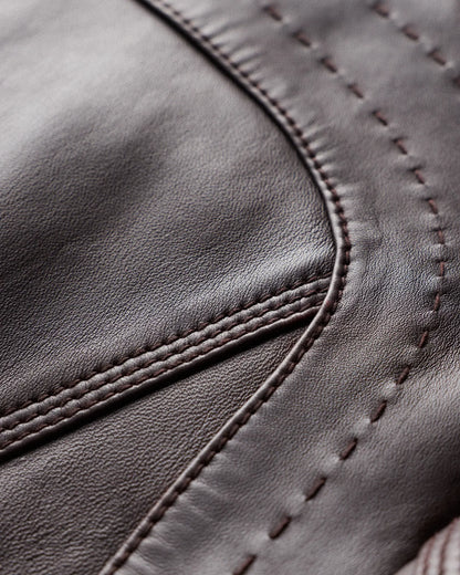 100% Leather Stand-Collar Jacket - US 2862