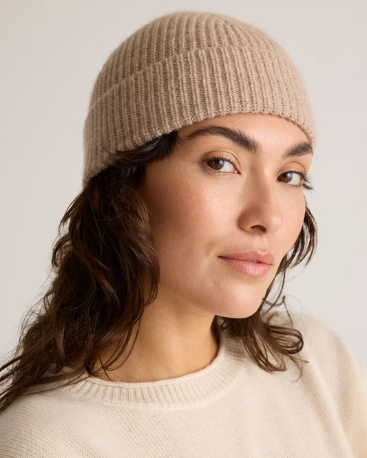 Mongolian Cashmere Ribbed Beanie - US 2753