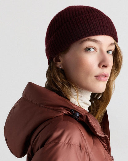 Mongolian Cashmere Ribbed Beanie - US 8748