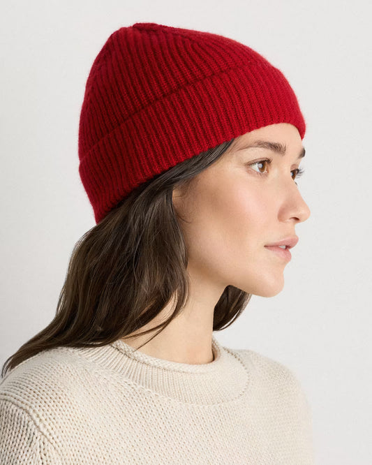 Mongolian Cashmere Ribbed Beanie - US 6255