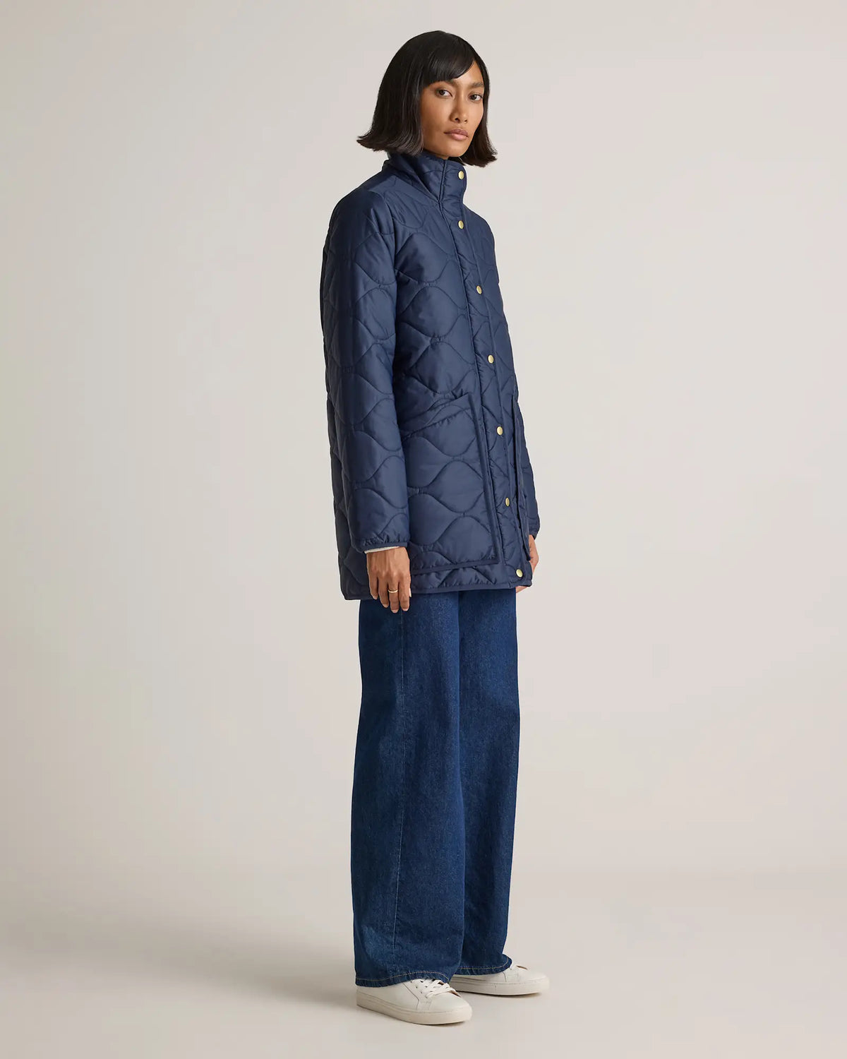 Featherless Quilted Long Puffer Jacket - US 3894