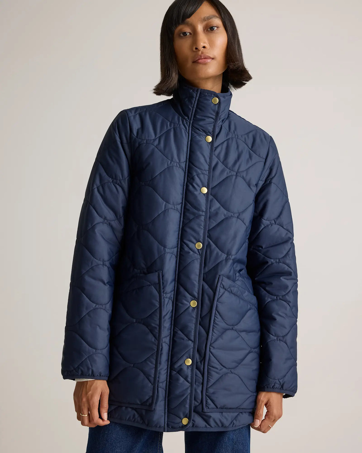 Featherless Quilted Long Puffer Jacket - US 3894
