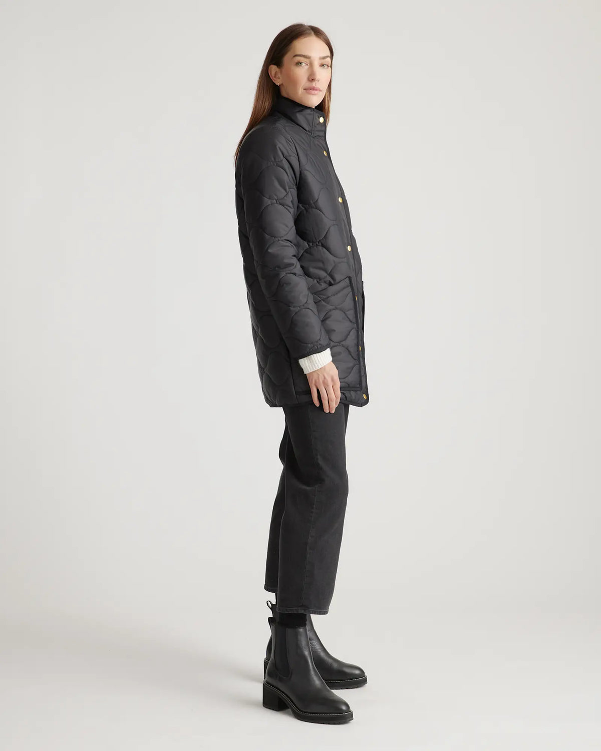 Featherless Quilted Long Puffer Jacket - US 6684
