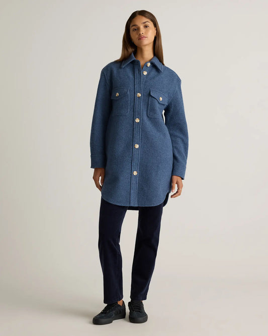 100% Merino Wool Long Shirt Jacket - US 1963