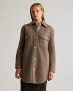 100% Merino Wool Long Shirt Jacket - US 0437