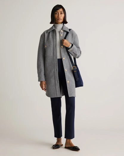 100% Merino Wool Long Shirt Jacket - US 6722