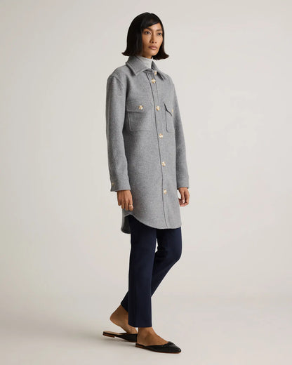 100% Merino Wool Long Shirt Jacket - US 6722
