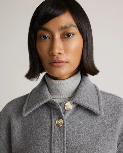 100% Merino Wool Long Shirt Jacket - US 6722