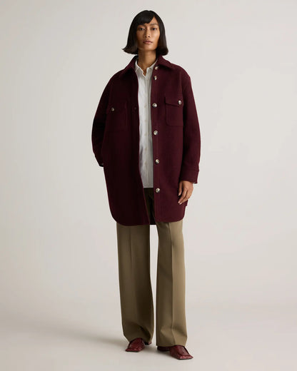 100% Merino Wool Long Shirt Jacket - US 6363
