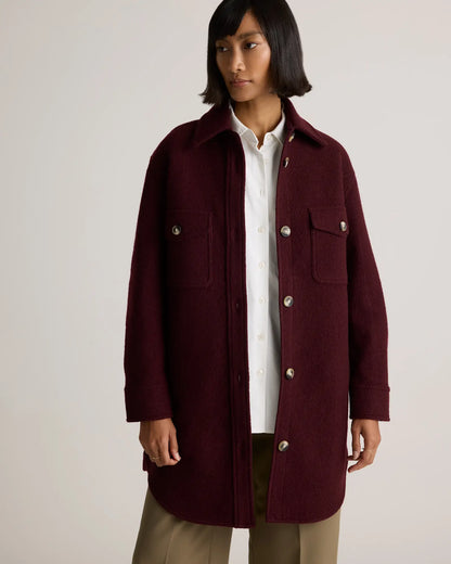 100% Merino Wool Long Shirt Jacket - US 6363