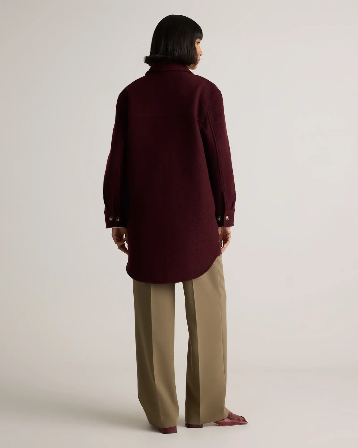 100% Merino Wool Long Shirt Jacket - US 6363