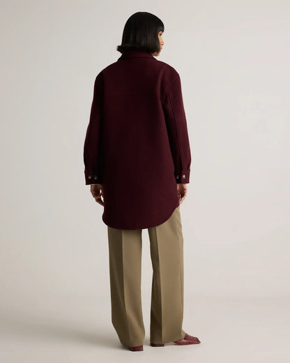 100% Merino Wool Long Shirt Jacket - US 6363