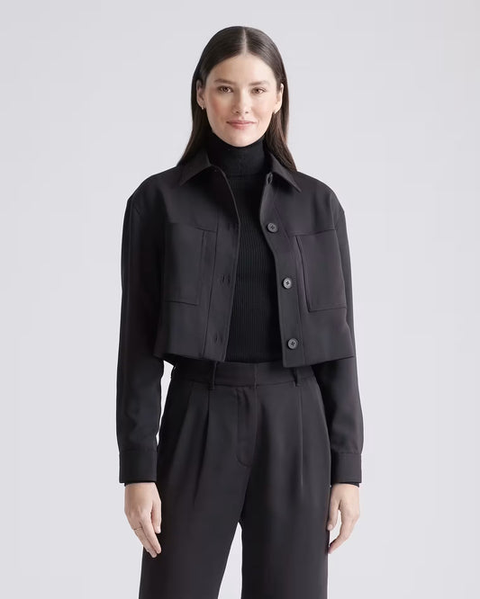 Stretch Crepe Cropped Jacket - US 3584
