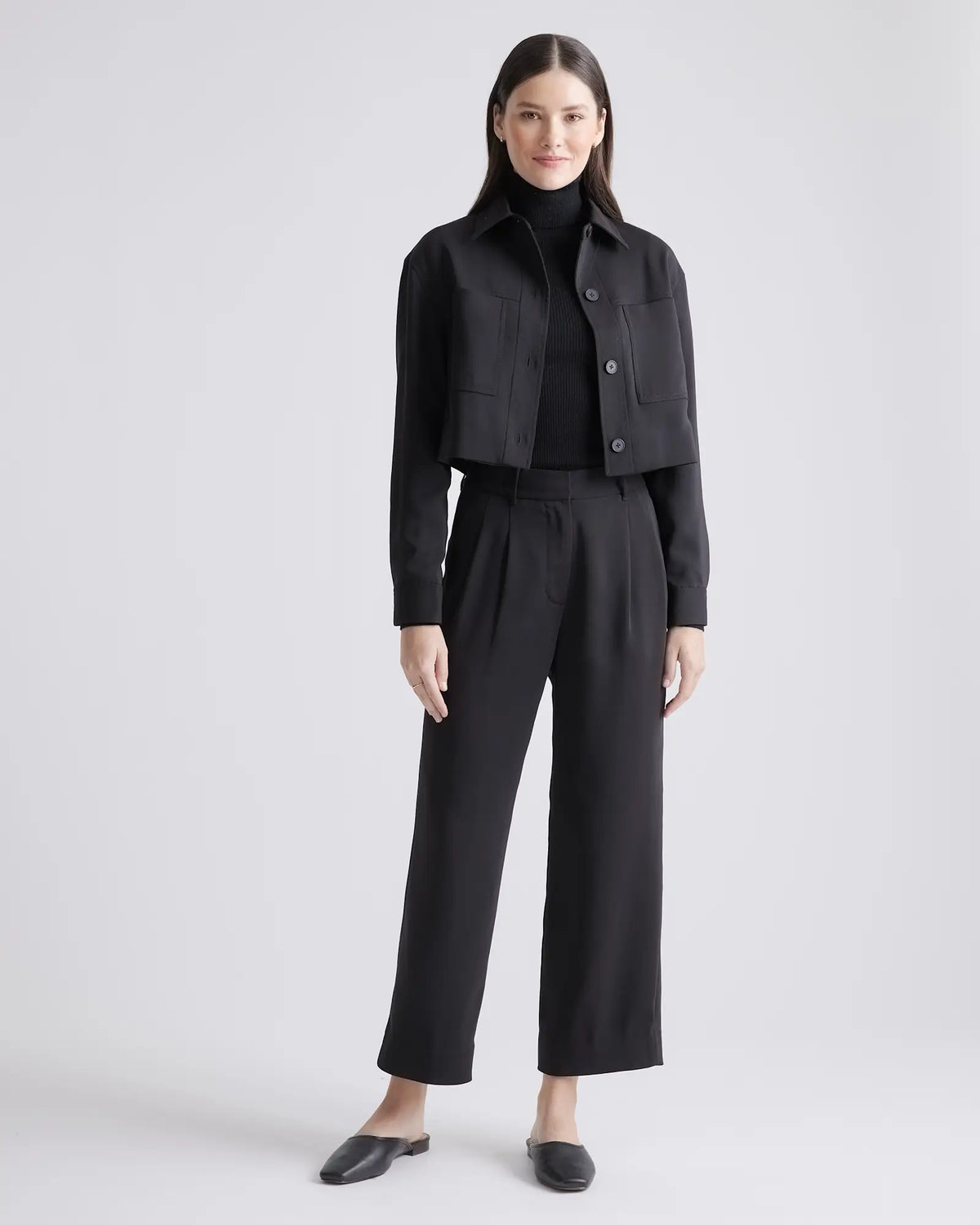 Stretch Crepe Cropped Jacket - US 3584