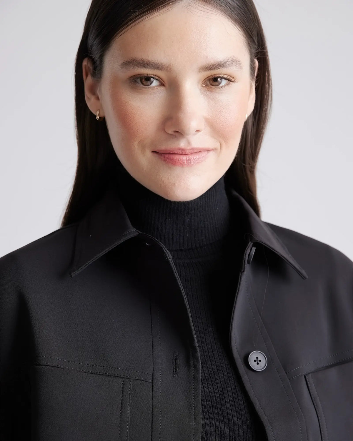 Stretch Crepe Cropped Jacket - US 3584