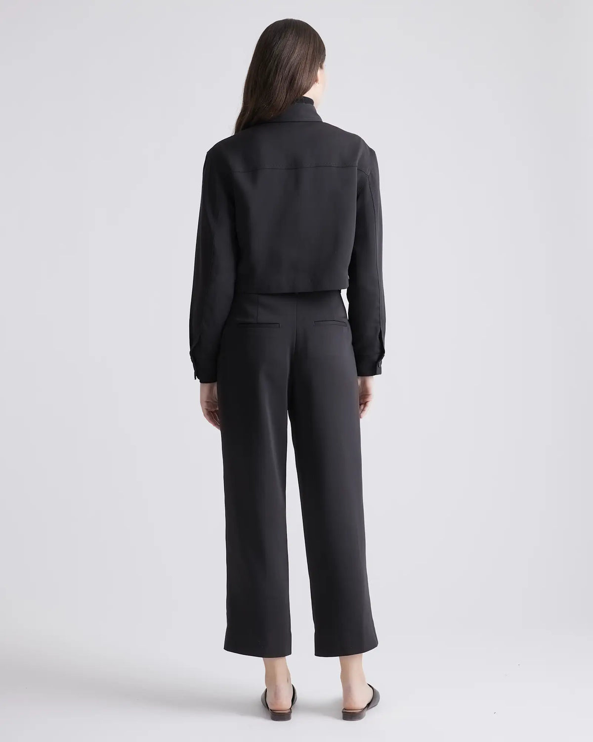 Stretch Crepe Cropped Jacket - US 3584