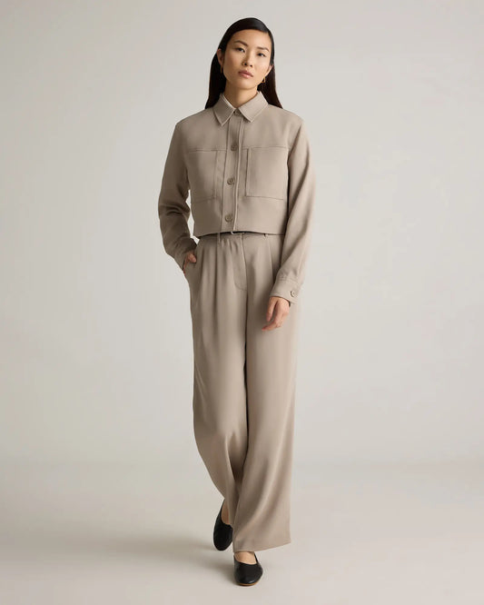 Stretch Crepe Cropped Jacket - US 3382