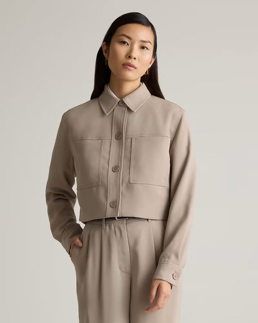 Stretch Crepe Cropped Jacket - US 3382