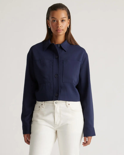 Stretch Crepe Cropped Jacket - US 7773