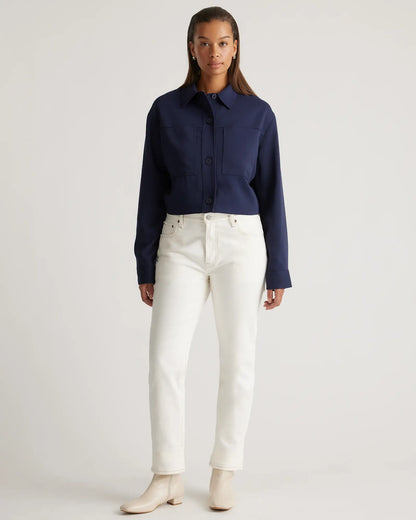 Stretch Crepe Cropped Jacket - US 7773