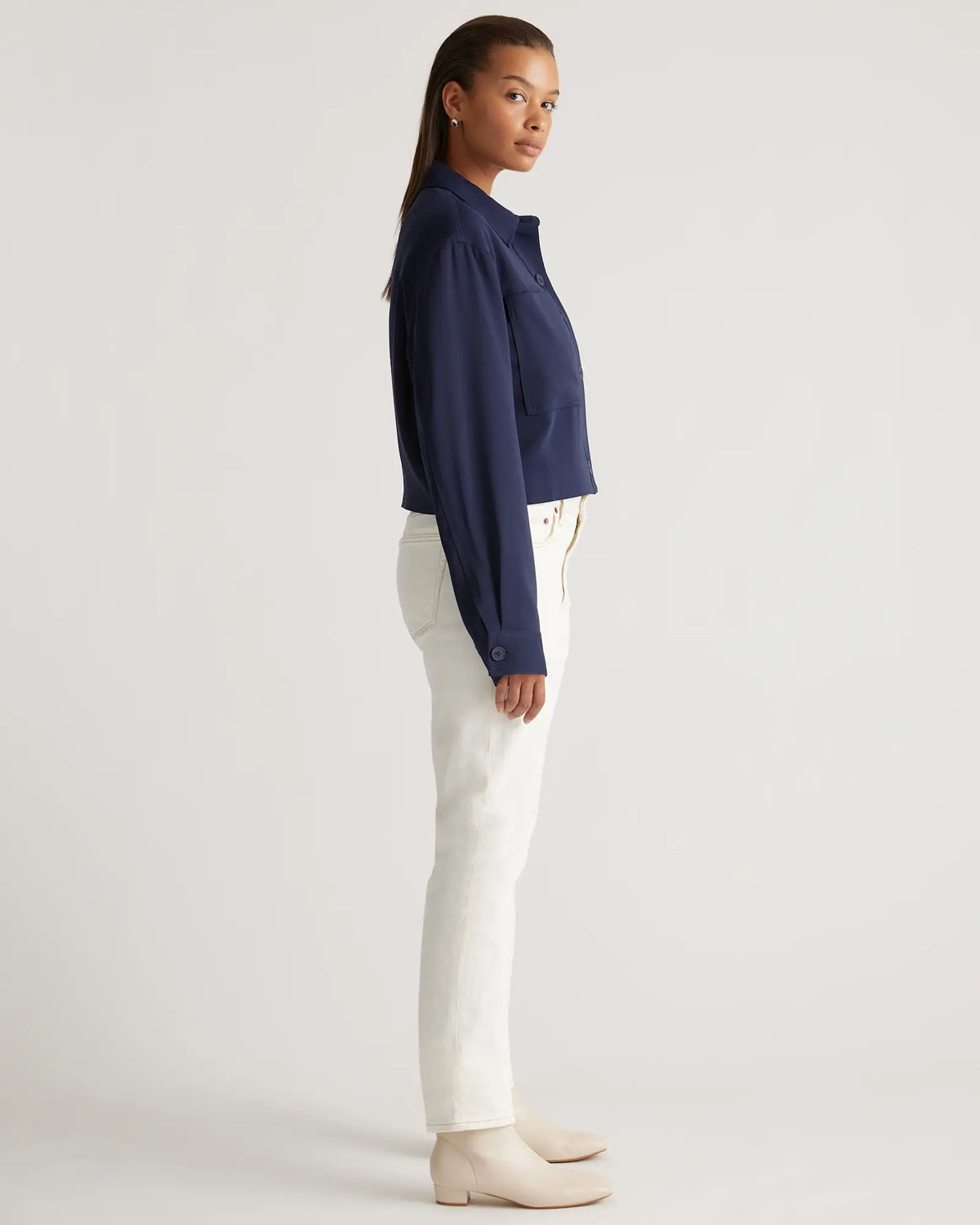 Stretch Crepe Cropped Jacket - US 7773