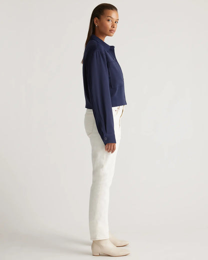 Stretch Crepe Cropped Jacket - US 7773