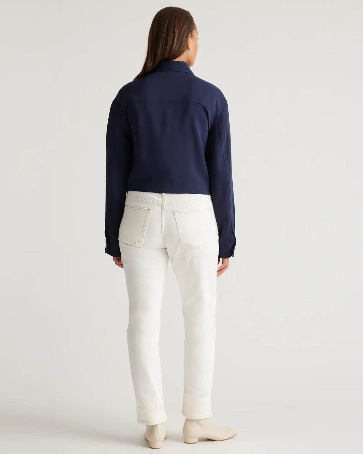 Stretch Crepe Cropped Jacket - US 7773